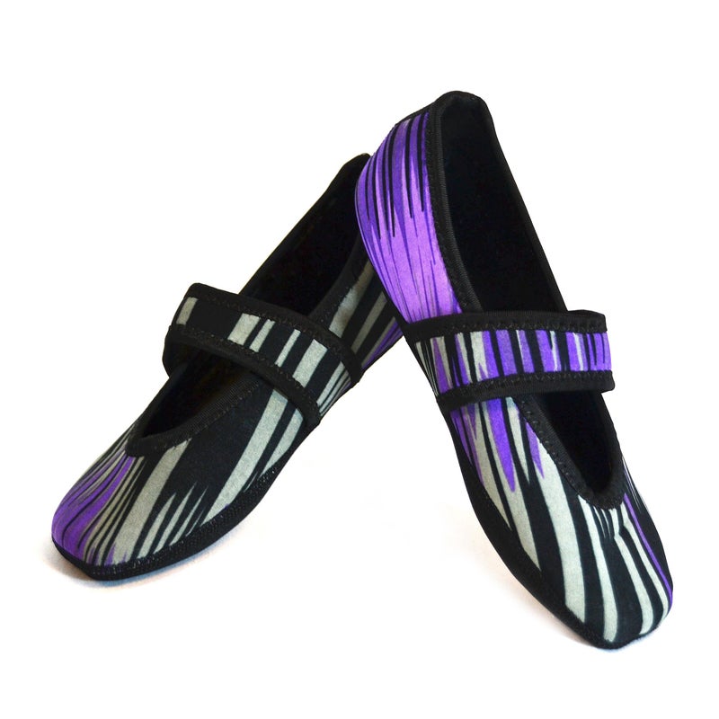 Nufoot Betsy Lou Women's Slippers, Foldable, Flexible Flats, Slipper Socks, Travel Slippers, Exercise Shoe, Dance Shoe, Yoga Socks, House Shoes, Indoor Shoes, Purple Aurora, Small - Image 1